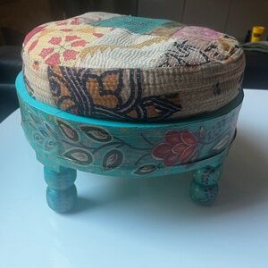 Karma Living hand-painted bohemian footstool
